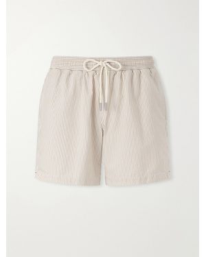 Orlebar Brown Boxer Iii Straight-Leg Mid-Length Seersucker Swim Shorts - Natural