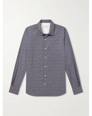 Officine Generale Giacomo Checked Cotton Shirt - Blue