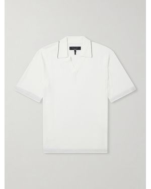 Rag & Bone Conrad Cotton And Silk-Blend Polo Shirt - White