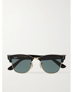 Ray-Ban Clubmaster Reverse D-Frame Acetate And-Tone Sunglasses - Black