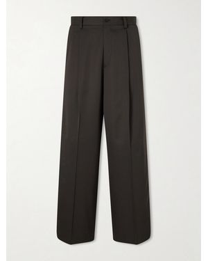 Ssstein Wide-Leg Wool Trousers - Black