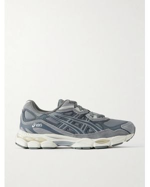 Asics Gel-Nyc Suede And Rubber-Trimmed Ripstop Trainers - Blue