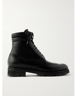 Manolo Blahnik Sapele Leather Boots - Black