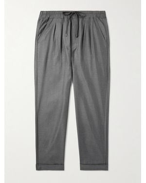 Tom Ford Straight-Leg Silk-Twill Drawstring Trousers - Grey