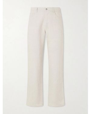 MR P. Edward Straight-Leg Linen And Cotton-Blend Trousers - White