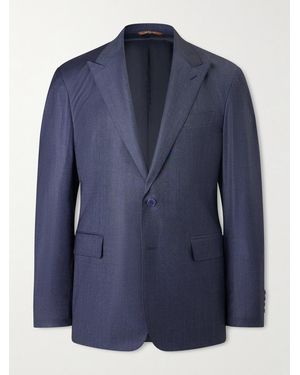 Canali Stretch-Wool And Cashmere-Blend Suit Jacket - Blue