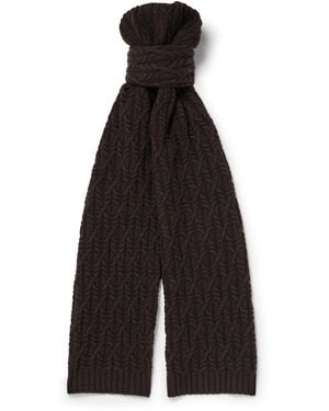 MR P. Cable-Knit Wool Scarf - Black