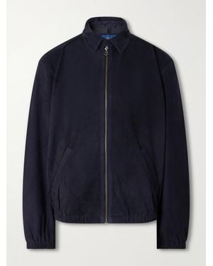 Polo Ralph Lauren Logo-Embroidered Suede Jacket - Blau