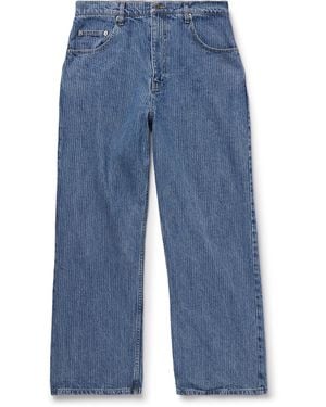 Small Talk Straight-Leg Striped Jeans - Blue