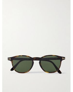 Tom Ford Holt Round-frame Tortoiseshell Acetate Sunglasses - Green