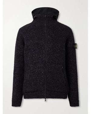 Stone Island Reversible Brushed Cotton And Nylon-Raffia Jacket - Black