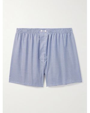 Derek Rose Barker 37 Boxershorts aus kariertem Baumwollbatist - Blau