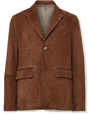 Paul Smith Suede Suit Jacket - Brown