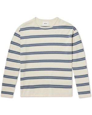 NN07 Sailor Crew 60019 Striped Organic Cotton-Jersey Sweater - White