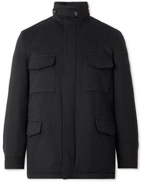 Loro Piana Traveler Padded Rain System Cashmere Field Jacket - Black