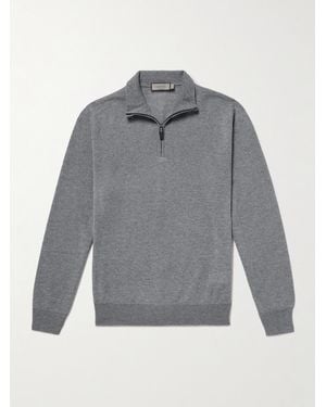 Canali Wool Half-zip Jumper - Grey