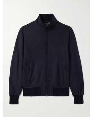 Thom Sweeney Cashmere-Blend Felt Bomber Jacket - Blue