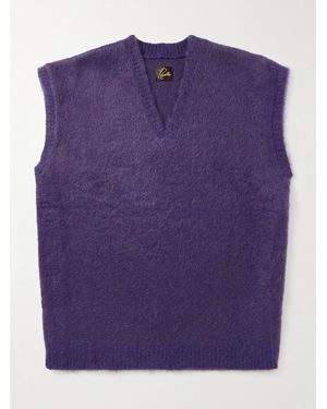 Needles Oversized Mohair-Blend Sweater Vest - Purple