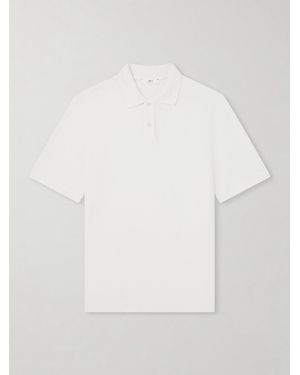 MR P. Organic Cotton And Linen-Blend Piqué Polo Shirt - White