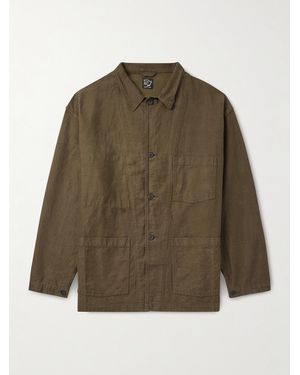 Orslow Jacke aus einer Baumwoll-Leinenmischung - Grün