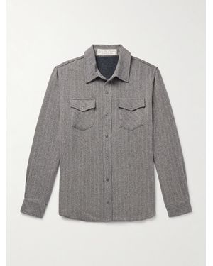 God's True Cashmere Striped Cashmere Shirt - Grey