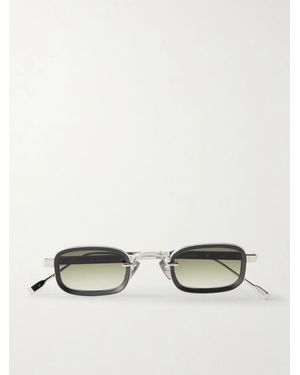 sato Canicula Square-Frame Titanium Sunglasses - Metallic