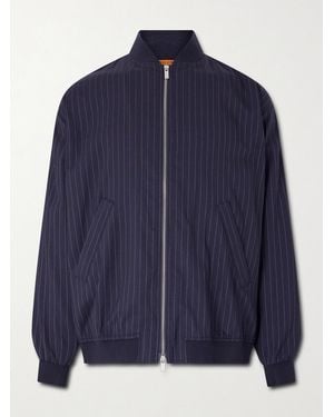 Barena Gabier Fulgor Striped Wool-blend Bomber Jacket - Blue