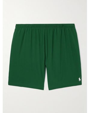 Polo Ralph Lauren Wimbledon Straight-Leg Perforated Stretch Recycled-Shell Shorts - Green
