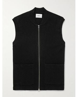 NN07 6398 Boiled Wool Gilet - Black