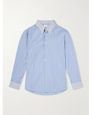 Saint Laurent Striped Cotton-poplin Shirt - Blue