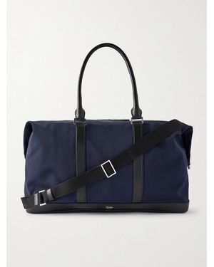 Tom Ford Leather-trimmed Recycled-nylon Weekend Bag - Blue