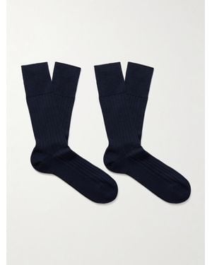 FALKE Finest Two-Pack Ribbed Cashmere-Blend Socks - Blue