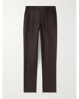 Loro Piana Carlo Hyannis Tapered Cotton-Blend Trousers - Brown