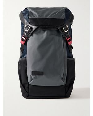 master-piece Potential Leather And Webbing-Trimmed Cordura Mastertex Backpack - Black