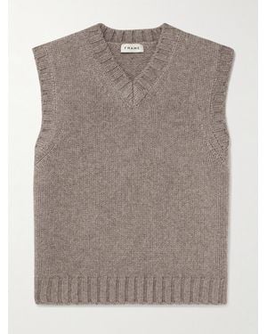 FRAME Yak And Merino Wool-blend Jumper Vest - Grey