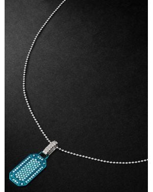 Eera Tag Diamond Pendant Necklace - Black