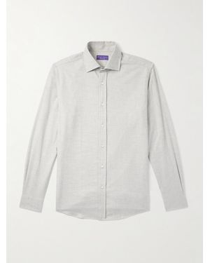 Ralph Lauren Aston Herringbone Cotton-Flannel Shirt - White
