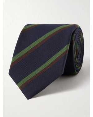 Kingsman Drake's Krawatte aus gestreiftem Seiden-Jacquard - Blau