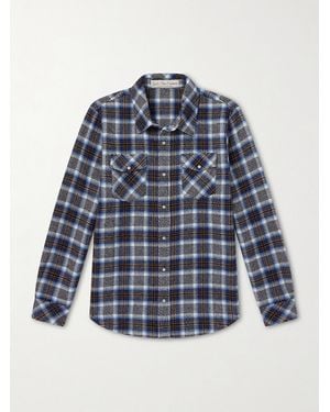 God's True Cashmere Lightning Checked Cashmere Shirt - Blue