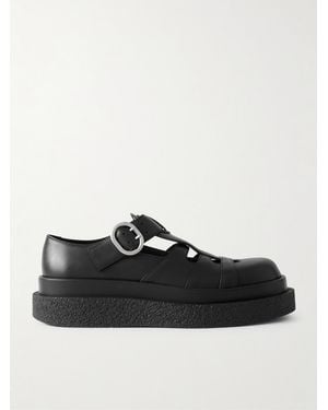 Jil Sander Cutout Panelled Leather Sandals - Black