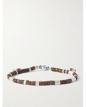 M. Cohen Lazuli Sterling Tiger's Eye Beaded Bracelet - Natural