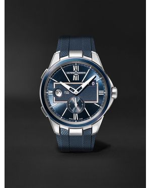 Ulysse Nardin Dual Time Automatic 42Mm Stainless Steel And Rubber Watch, Ref. No. 243-20-3/43 - Black