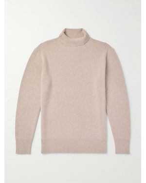 Miles Leon Ribbed Merino Wool And Cashmere-Blend Rollneck Jumper - Natural
