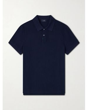 dunhill Cotton-Piqué Shirt - Blau