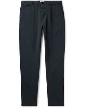 Hartford Tommy Straight-Leg Cotton-Twill Pants - Blue