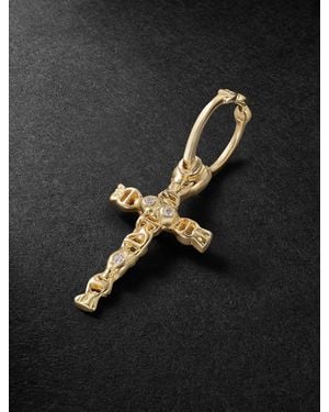 Hoorsenbuhs Sacred Cross 18-karat Gold Diamond Pendant - Black