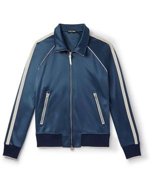 Tom Ford Striped Tech-jersey Track Jacket - Blue