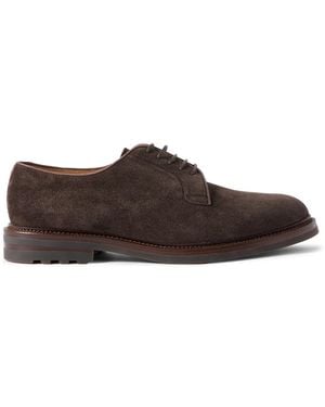 Brunello Cucinelli Suede Derby Shoes - Brown