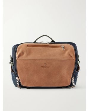 master-piece Grave Suede And Shell Messenger-Bag - Brown