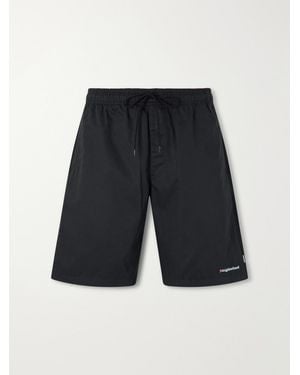 Neighborhood Easy Straight-Leg Logo-Embroidered Shell Shorts - Blue